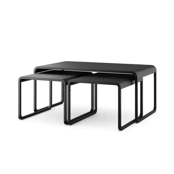 Nesting Coffee Tables Set - Black, Metal