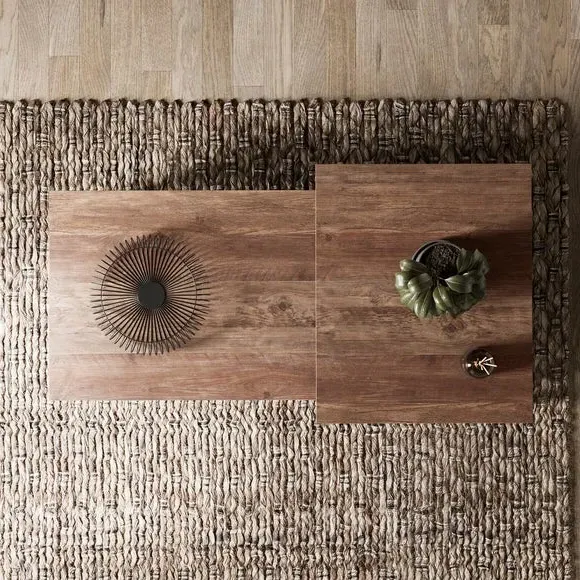 Nesting Coffee Tables Set - Dark Wood, Metal