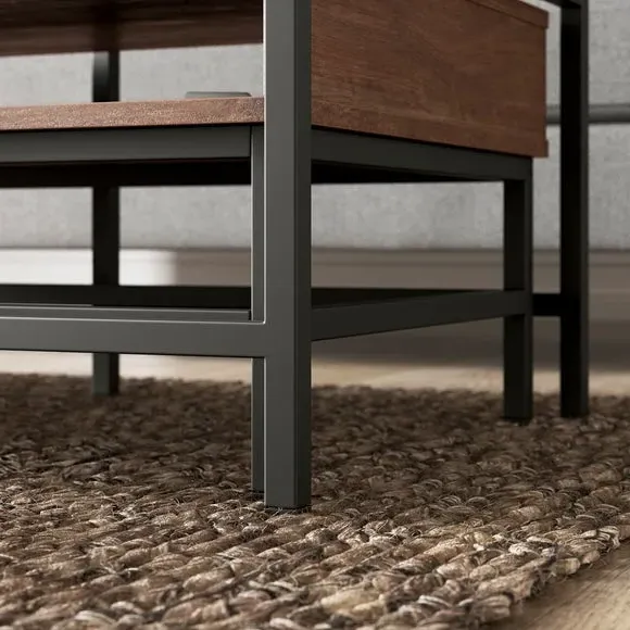 Nesting Coffee Tables Set - Dark Wood, Metal