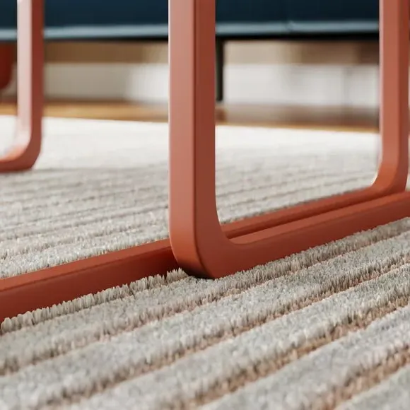 Nesting Coffee Tables Set - Orange Umber, Metal