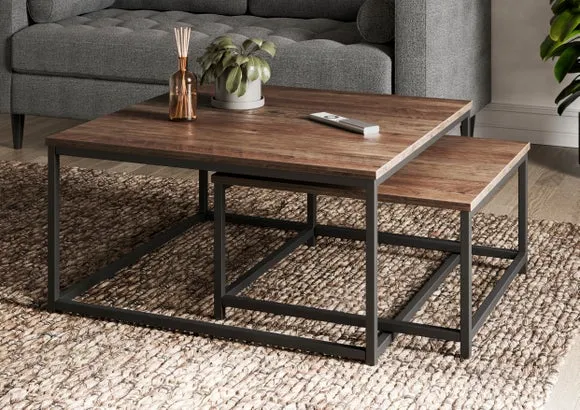 Nesting Coffee Tables Set - Pine, Wood Effect