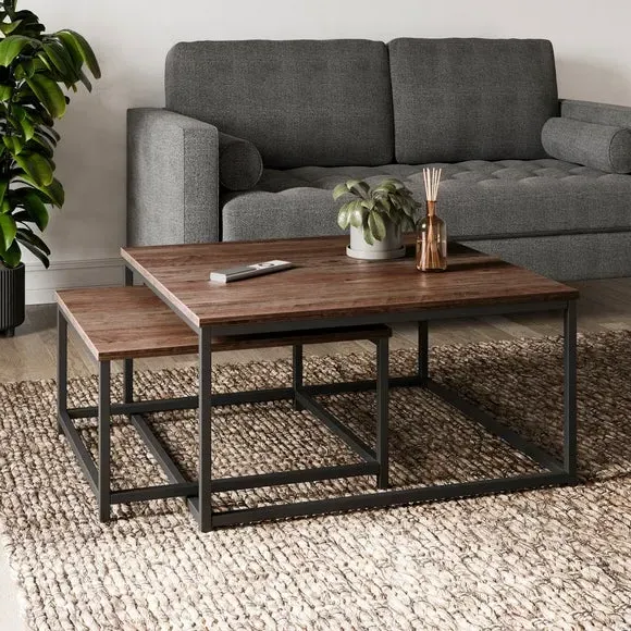 Nesting Coffee Tables Set - Pine, Wood Effect