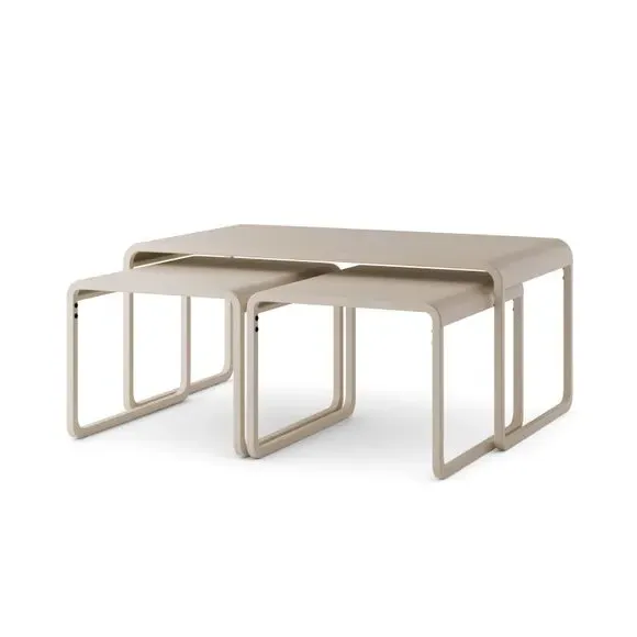 Nesting Coffee Tables Set - Stone, Metal