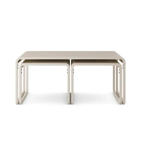 Nesting Coffee Tables Set - Stone, Metal