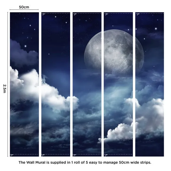 Night Sky Wall Mural - Blue