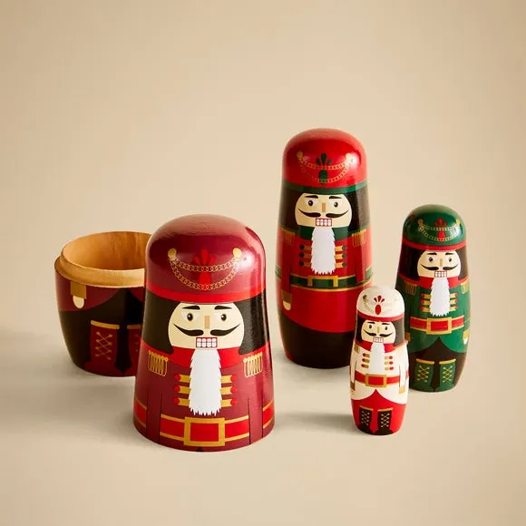 Nutcracker Stacking Dolls Set - Multicolor