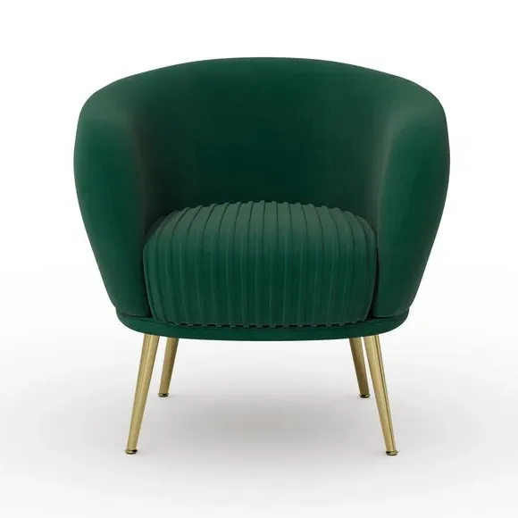 Occasional Armchair - Bottle Green, Velvet
