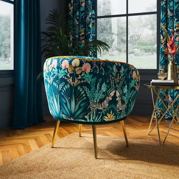 Occasional Armchair - Teal, Velvet