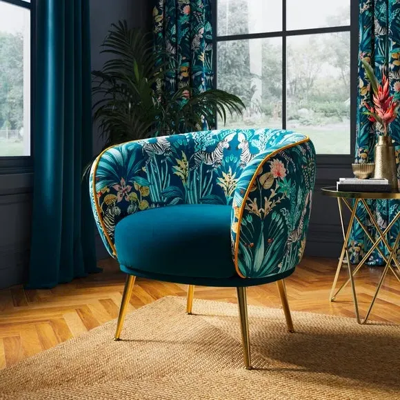 Occasional Armchair - Teal, Velvet image