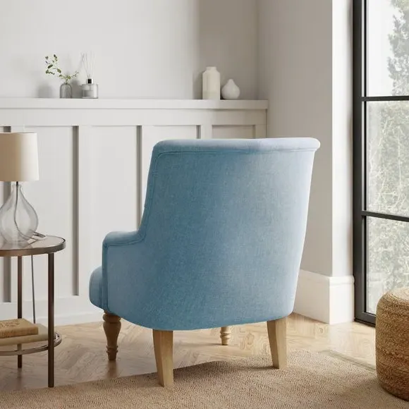 Occasional Armchair with Curved Arms - Duck Egg
