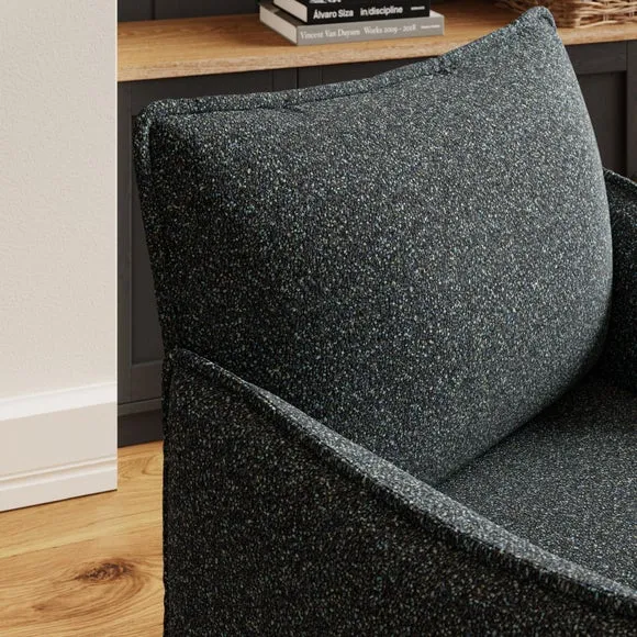 Occasional Armchair with Metal Legs - Black