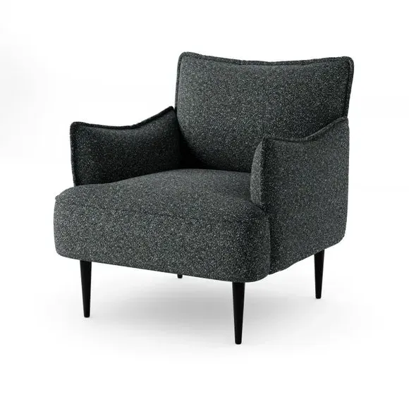 Occasional Armchair with Metal Legs - Black