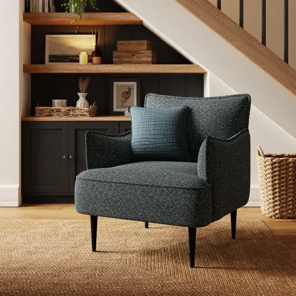 Occasional Armchair with Metal Legs - Black image