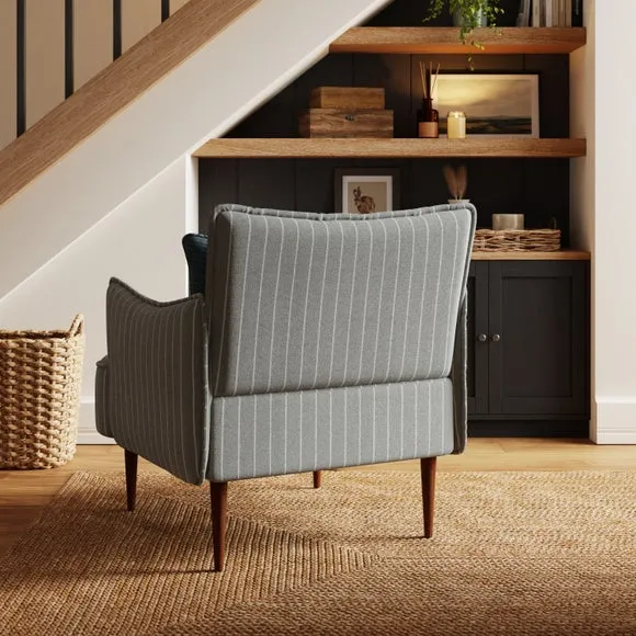 Occasional Armchair with Pinstripe - Grey