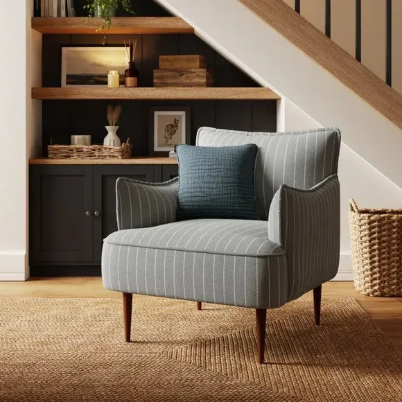 Occasional Armchair with Pinstripe - Grey image
