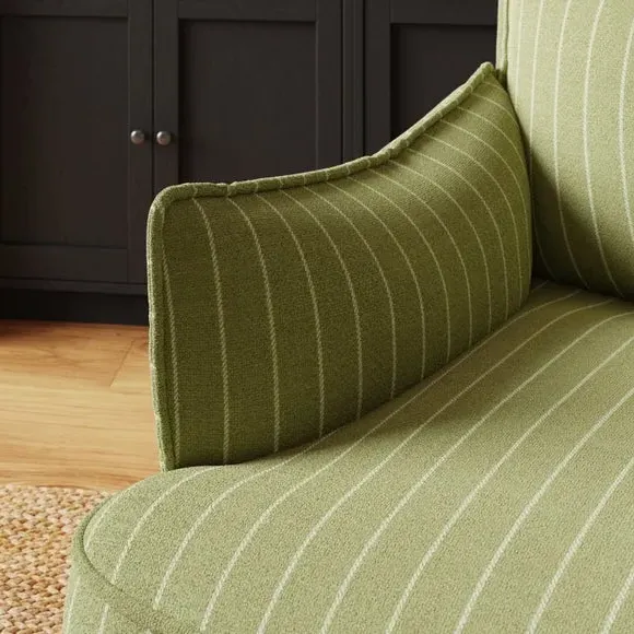 Occasional Armchair with Pinstripe - Olive