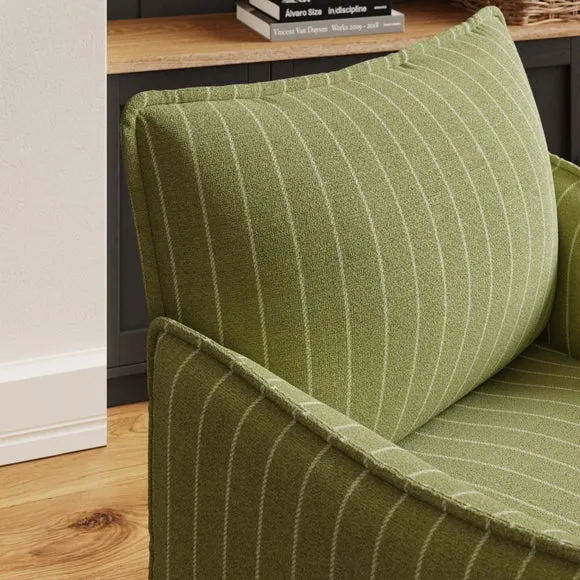 Occasional Armchair with Pinstripe - Olive