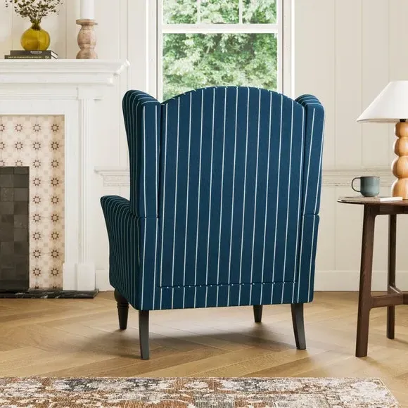 Occasional Armchair with Winged Arms - Indigo