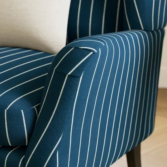 Occasional Armchair with Winged Arms - Indigo
