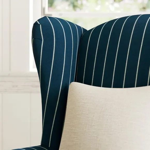 Occasional Armchair with Winged Arms - Indigo