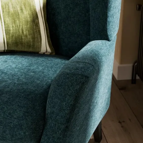 Occasional Armchair with Winged Arms - Navy, Chenille