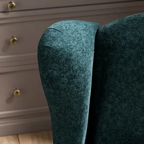 Occasional Armchair with Winged Arms - Navy, Chenille