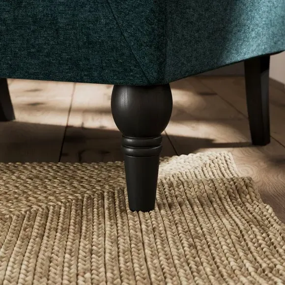 Occasional Armchair with Winged Arms - Navy, Chenille