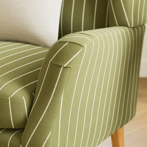 Occasional Armchair with Winged Arms - Olive