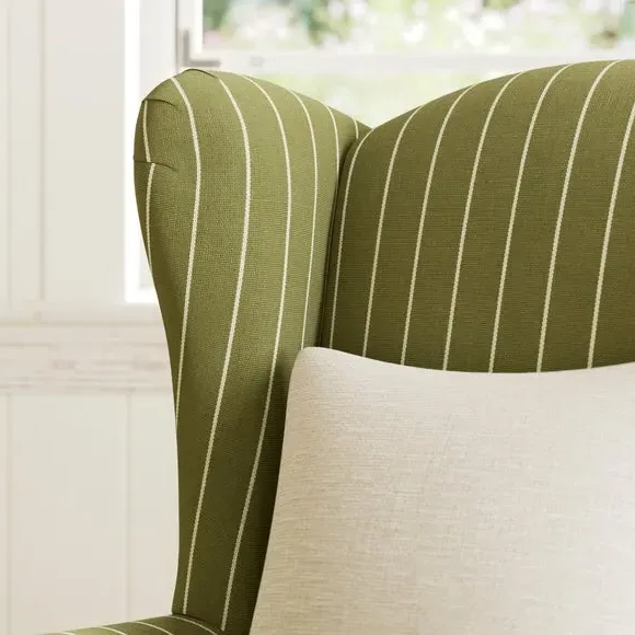 Occasional Armchair with Winged Arms - Olive