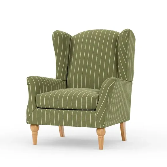 Occasional Armchair with Winged Arms - Olive