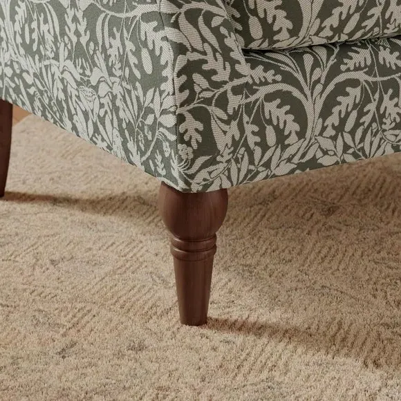 Occasional Armchair with Winged Arms - Olive, Chenille