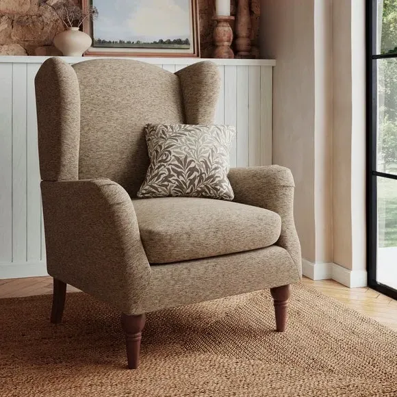 Occasional Armchair with Winged Back - Natural image