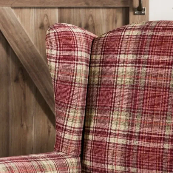 Occasional Armchair with Wings - Burgundy, Check