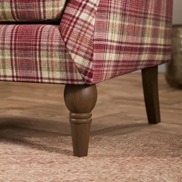 Occasional Armchair with Wings - Burgundy, Check