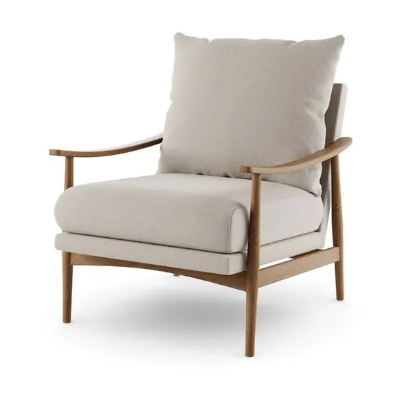 Occasional Armchair Wooly Textured - Natural