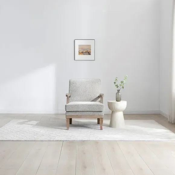 Occasional Chair with Curved Arms - Natural, Chenille