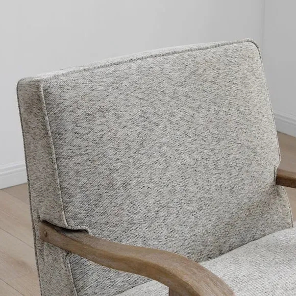 Occasional Chair with Curved Arms - Natural, Chenille