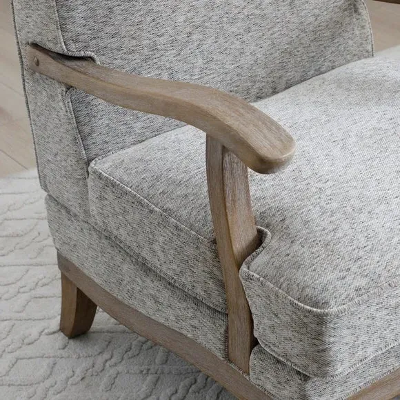 Occasional Chair with Curved Arms - Natural, Chenille