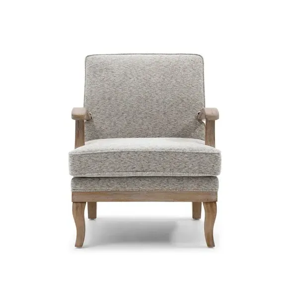 Occasional Chair with Curved Arms - Natural, Chenille
