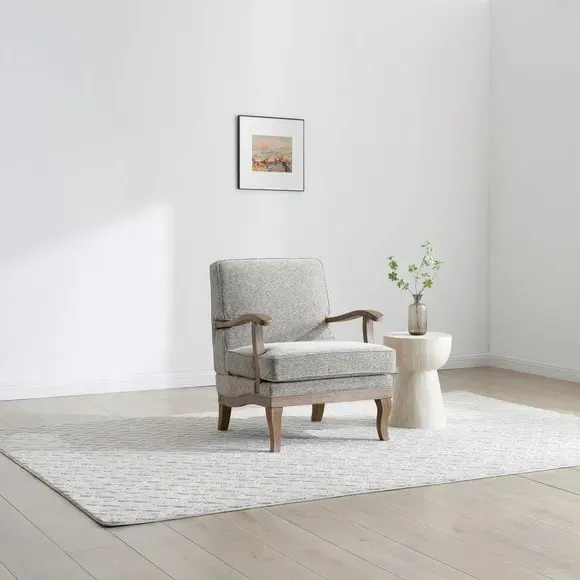 Occasional Chair with Curved Arms - Natural, Chenille image