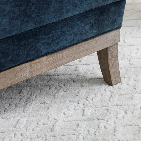 Occasional Chair with Curved Arms - Navy, Chenille