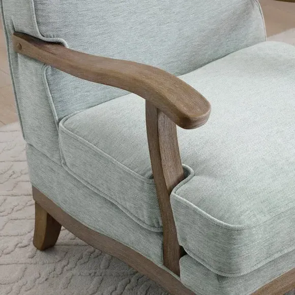Occasional Chair with Curved Arms - Sage, Chenille