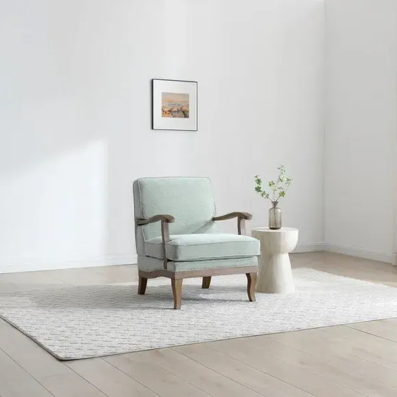 Occasional Chair with Curved Arms - Sage, Chenille