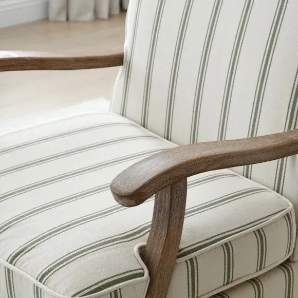 Occasional Chair with Cutaway Design - Olive, Woven