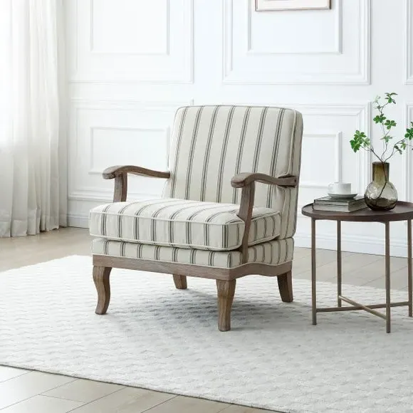 Occasional Chair with Cutaway Design - Olive, Woven