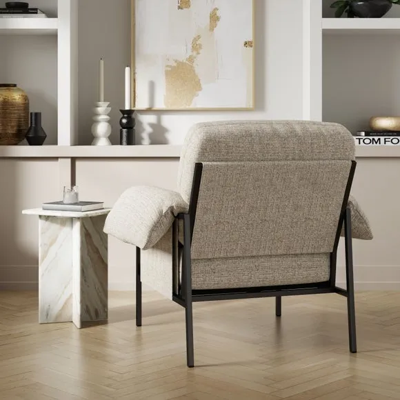 Occasional Chair with Pillow Arms - Natural, Fabric