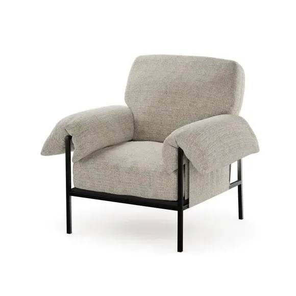 Occasional Chair with Pillow Arms - Natural, Fabric