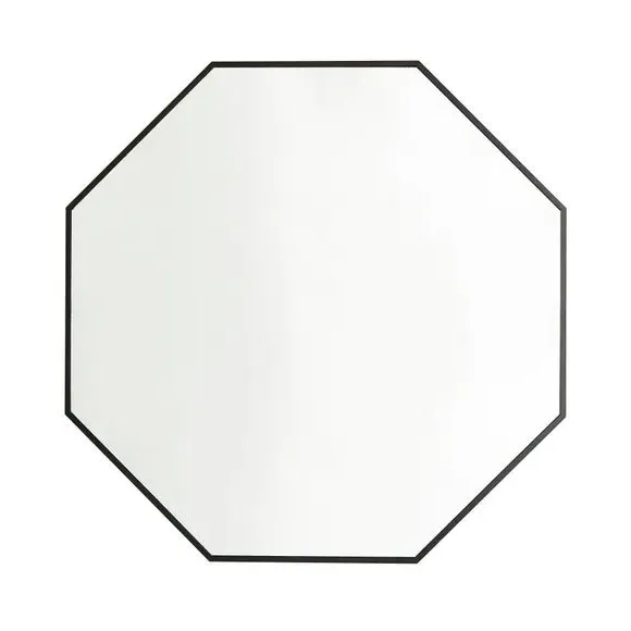 Octagon Wall Mirror - Black, MDF Frame