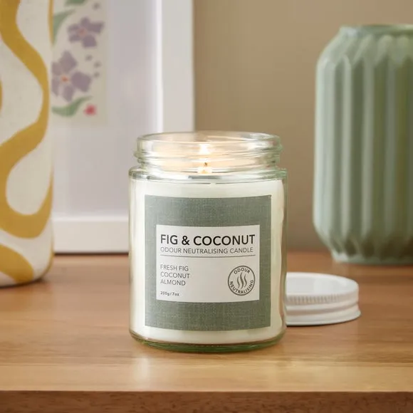 Odour Neutralising Candle - Fig Coconut, Glass image