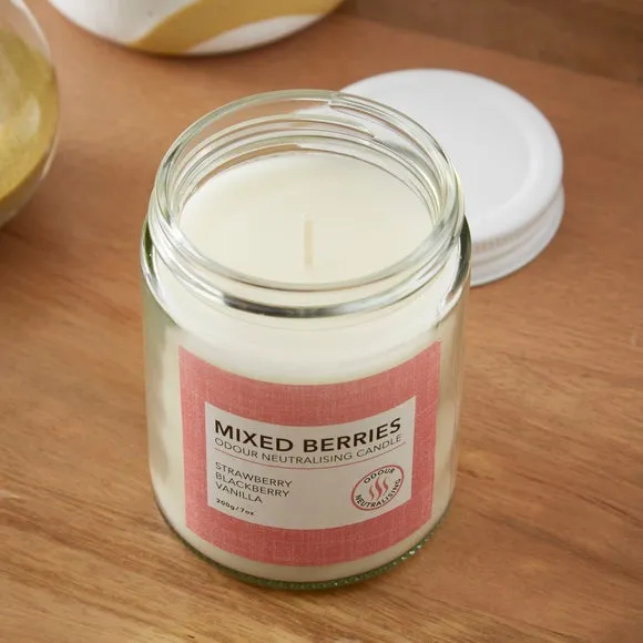 Odour Neutralising Candle - Red Berries, Glass
